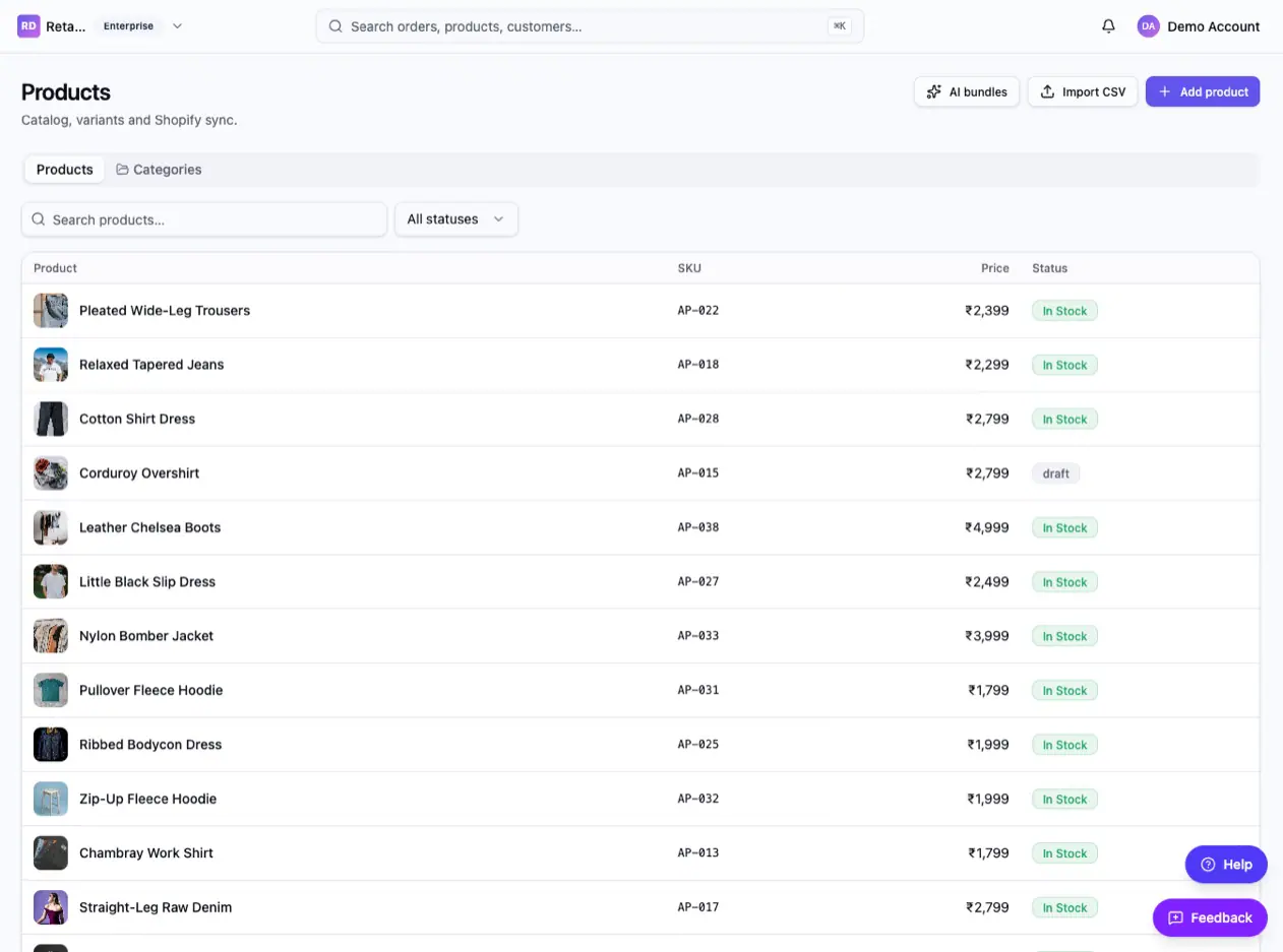 Products — Retail Commerce OS